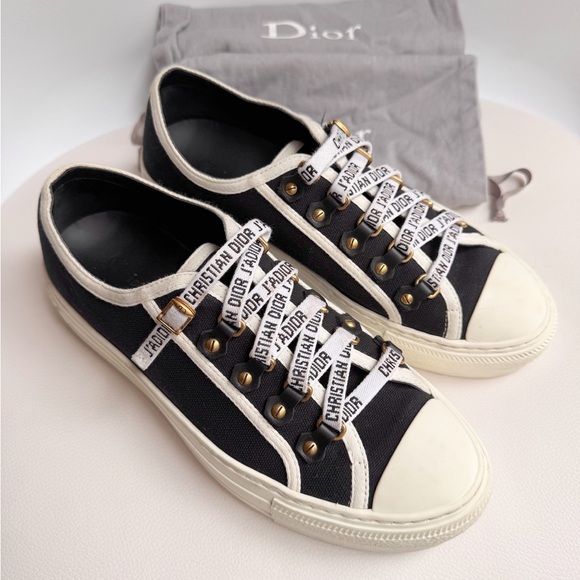 SOLD❌Christian dior walk N dior logo laces sneakers black tennis shoes 37.5 - Picture 7 of 15